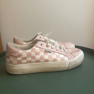 Mudd Pink and White Checkered Sneakers